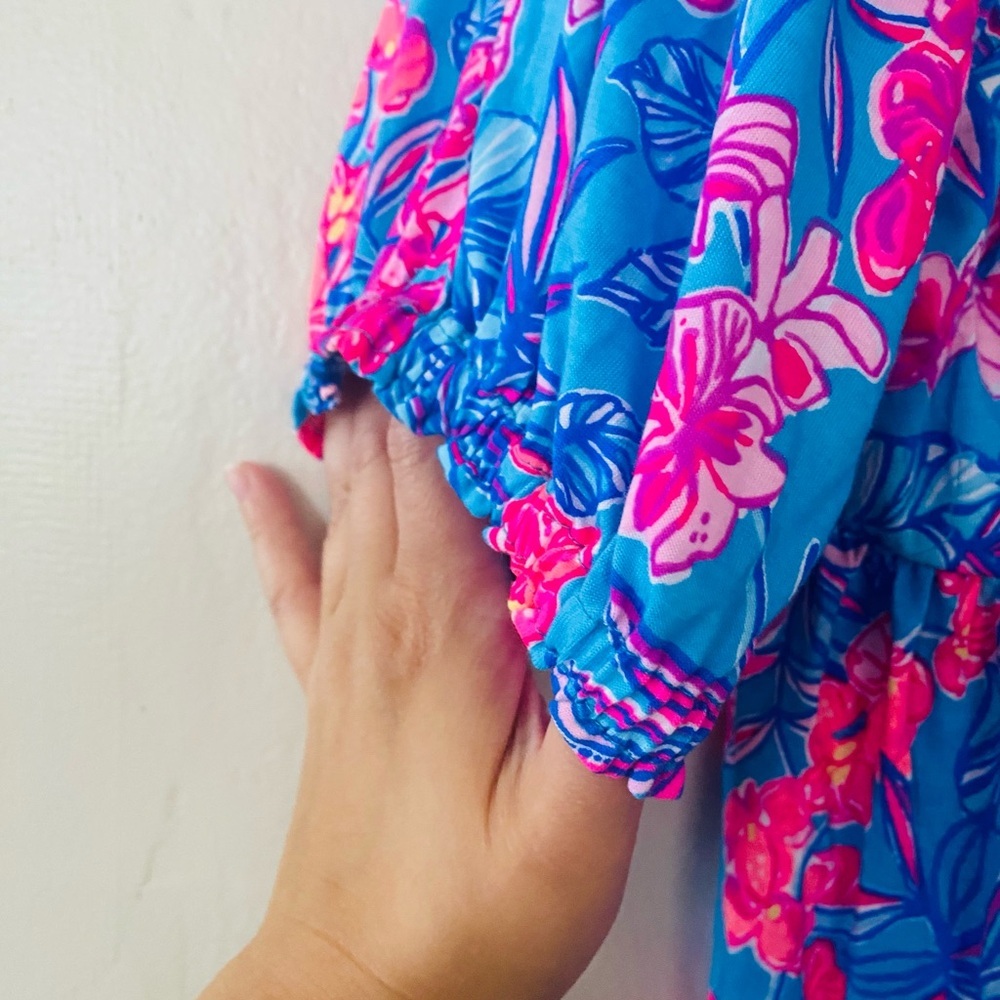 Lilly Pulitzer Delaney Dress Cumulus Blue Orchid Oasis Women’s Size 14 NWOT - Picture 9 of 10